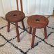 Paire de tabourets brutaliste