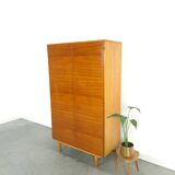 Armoire vintage en placage avec étagères
