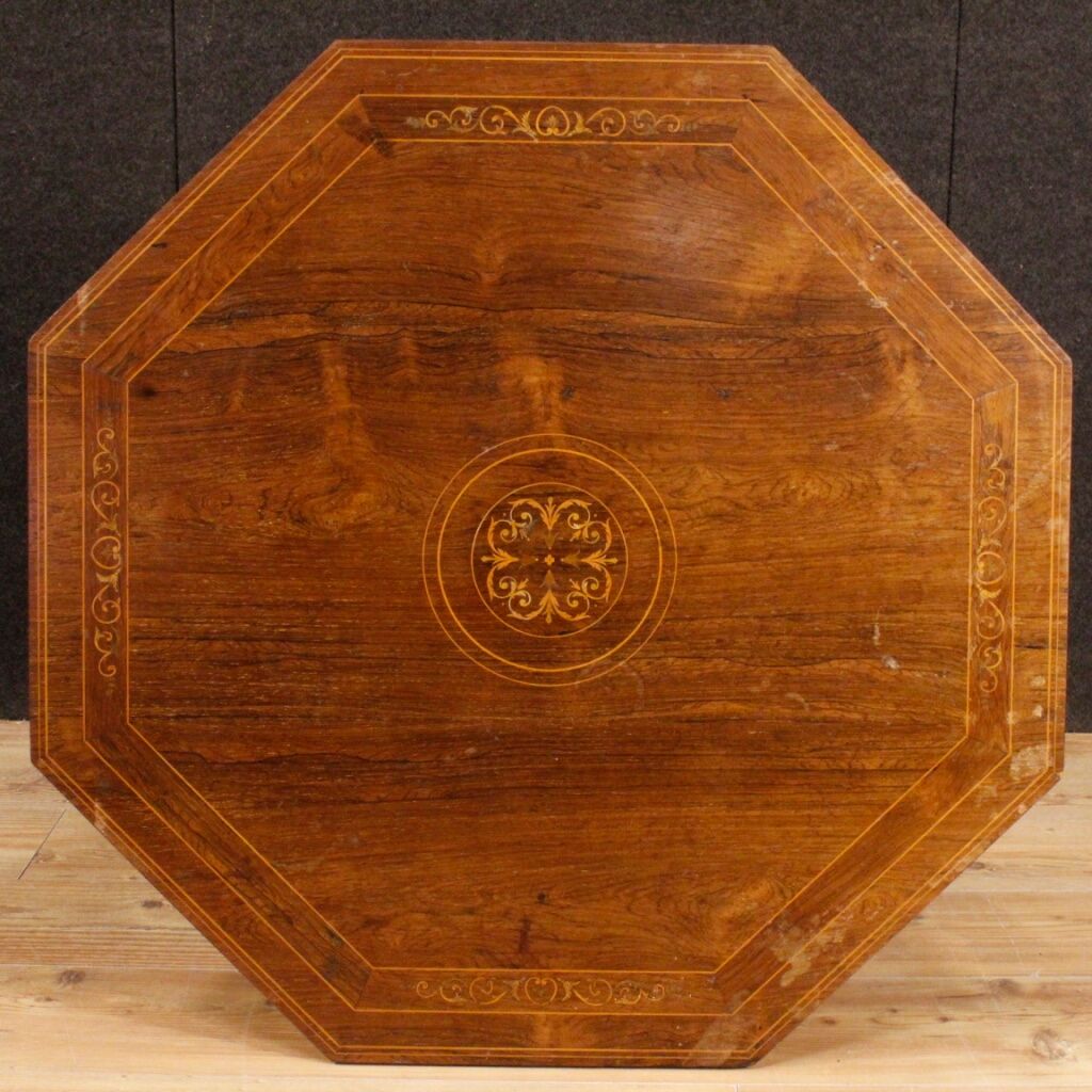 Side table English inlaid wood