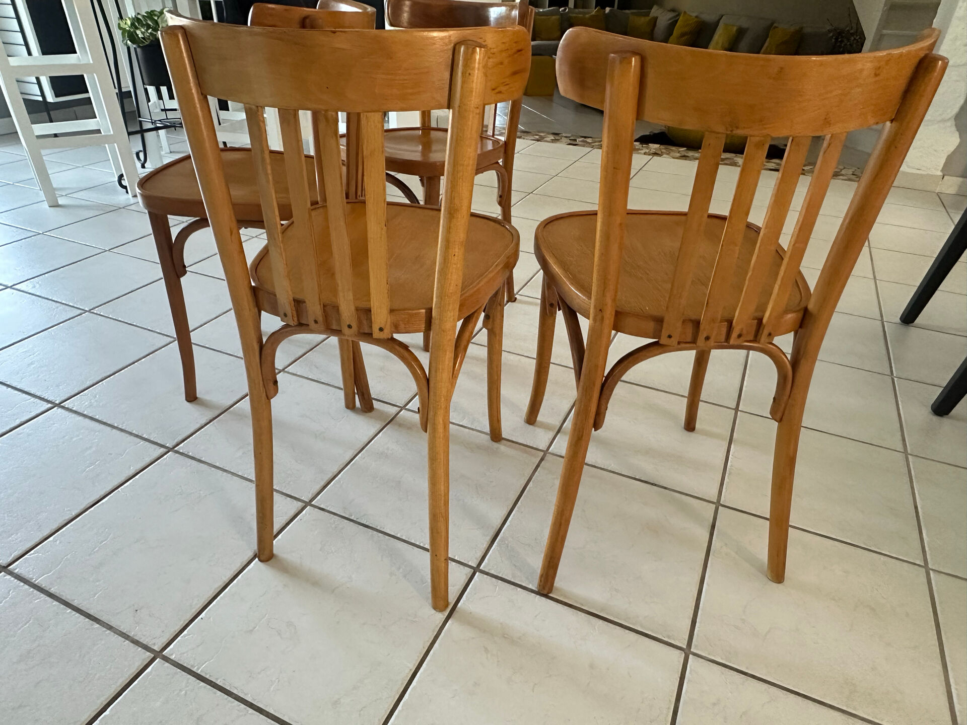 Set of 4 vintage bistro chairs from the 1960s.