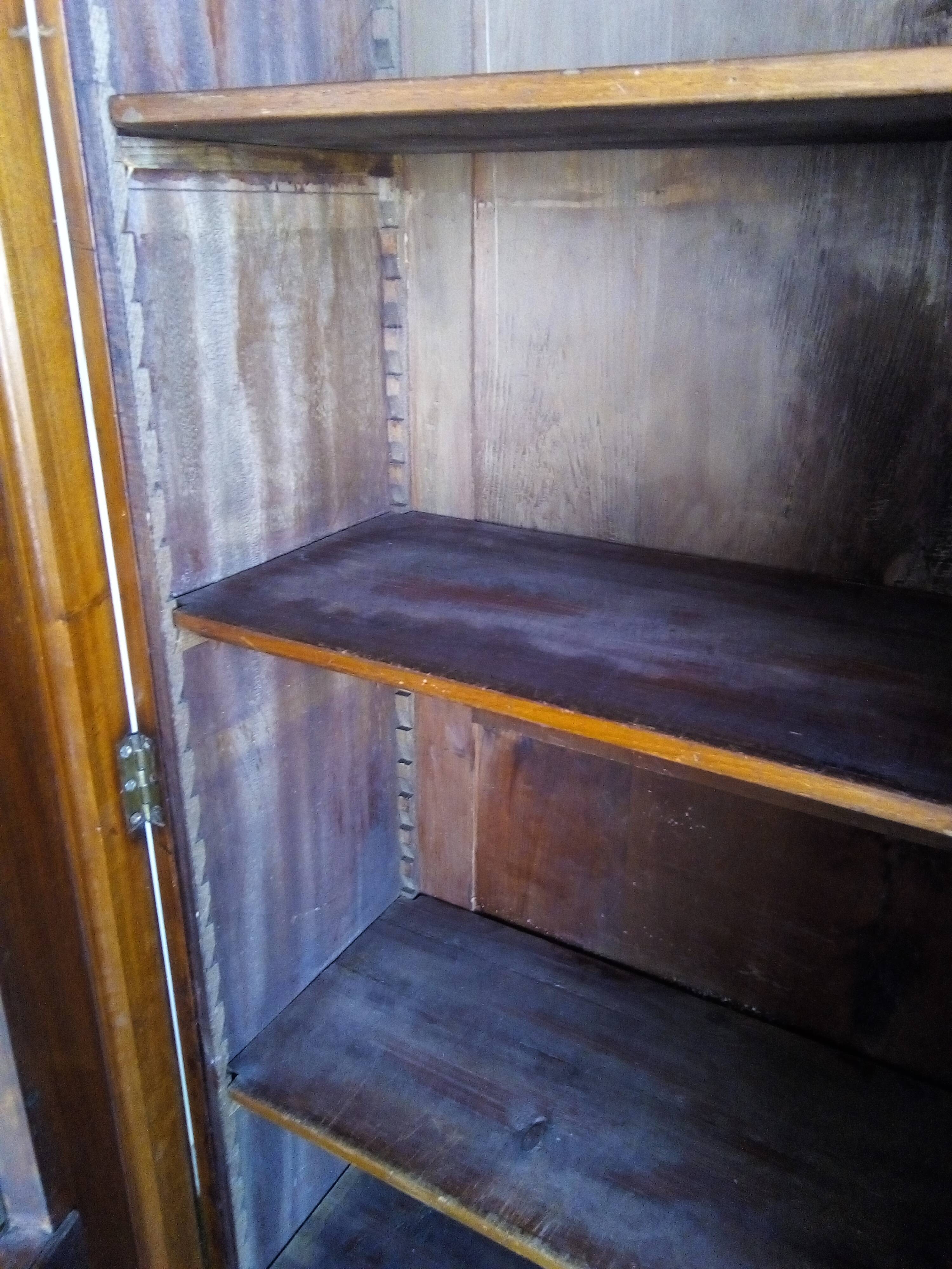 Mahogany bookcase glazed glass warhead windows