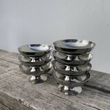 7 stainless steel cups 1970