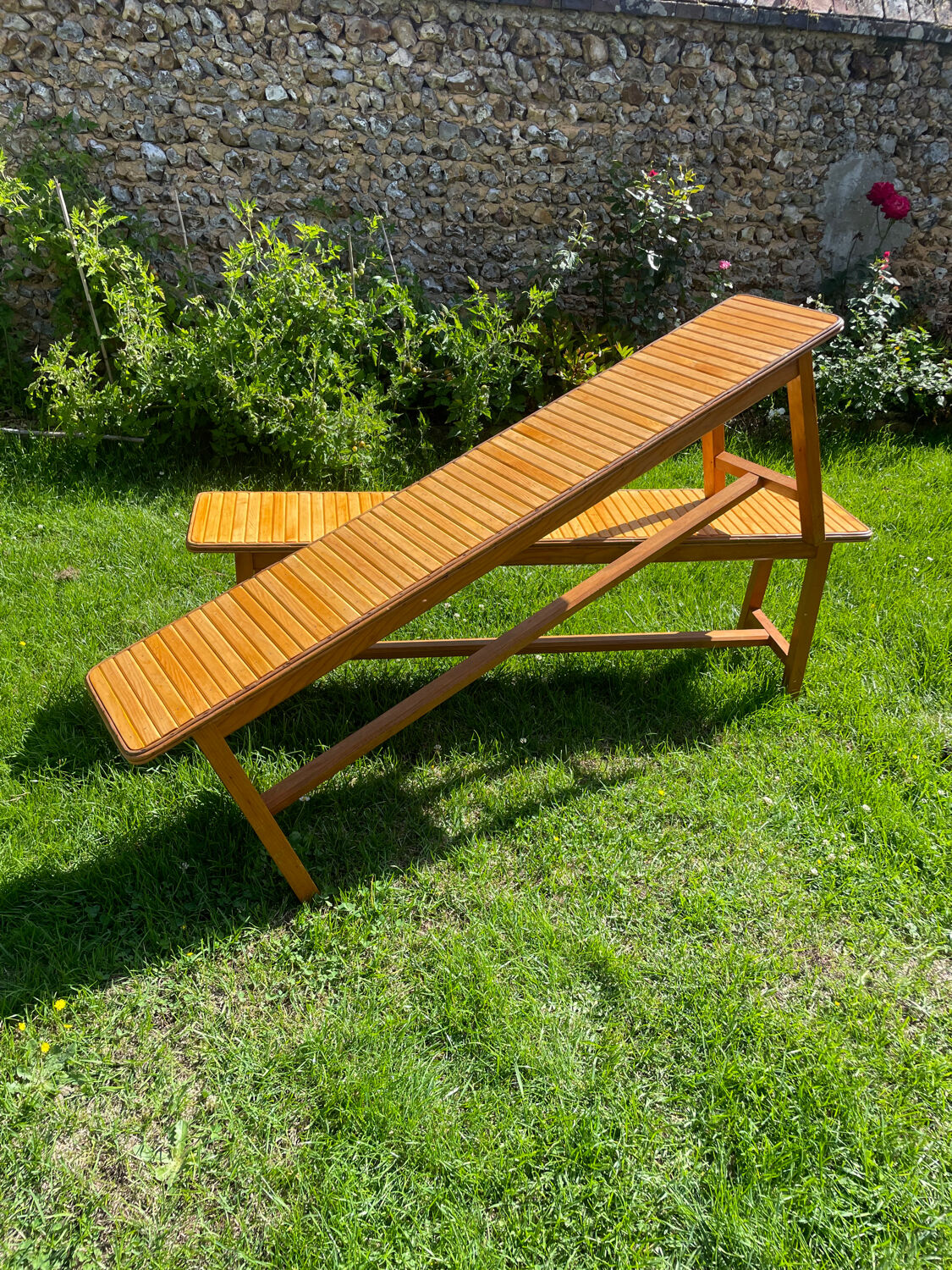 Pair of vintage 1970 pine benches