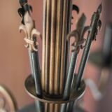 Vintage pendant light, empire brass pendant light, arrow pendant light