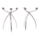 Pair aluminum 3 arms spider candle sticks de bijenkorf 1970s