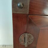 Small vintage Roche Bobois piece of furniture in Asian-style wood.