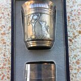 Timpani box and silver metal towel round