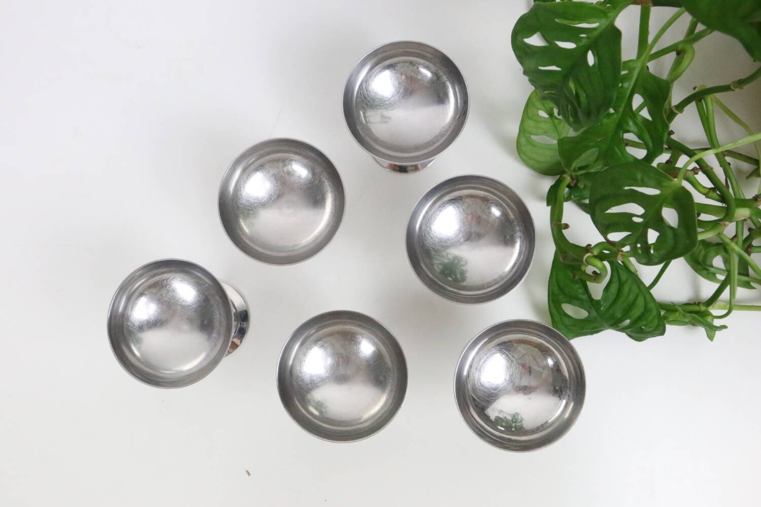 Set of 6 stainless steel bowls by Letang-Remy, vintage French, 1970s