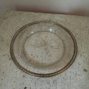 Assiette de présentation plateau argent massif cristal