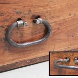 Massive ash chest and iron handles - mid-19th century