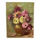 Painting bouquet, oil on canvas on frame flowers 35X27.