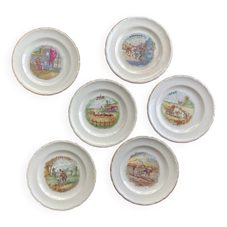 6 dessert plates The months of the year St Amand
