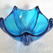 Art Deco vase in electric blue crystal