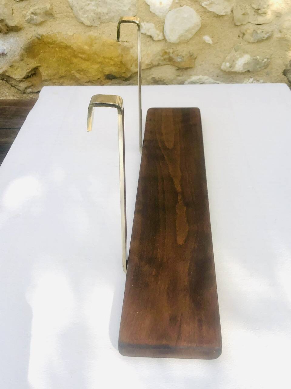 Vintage wall shelf, hanging, metal and wood