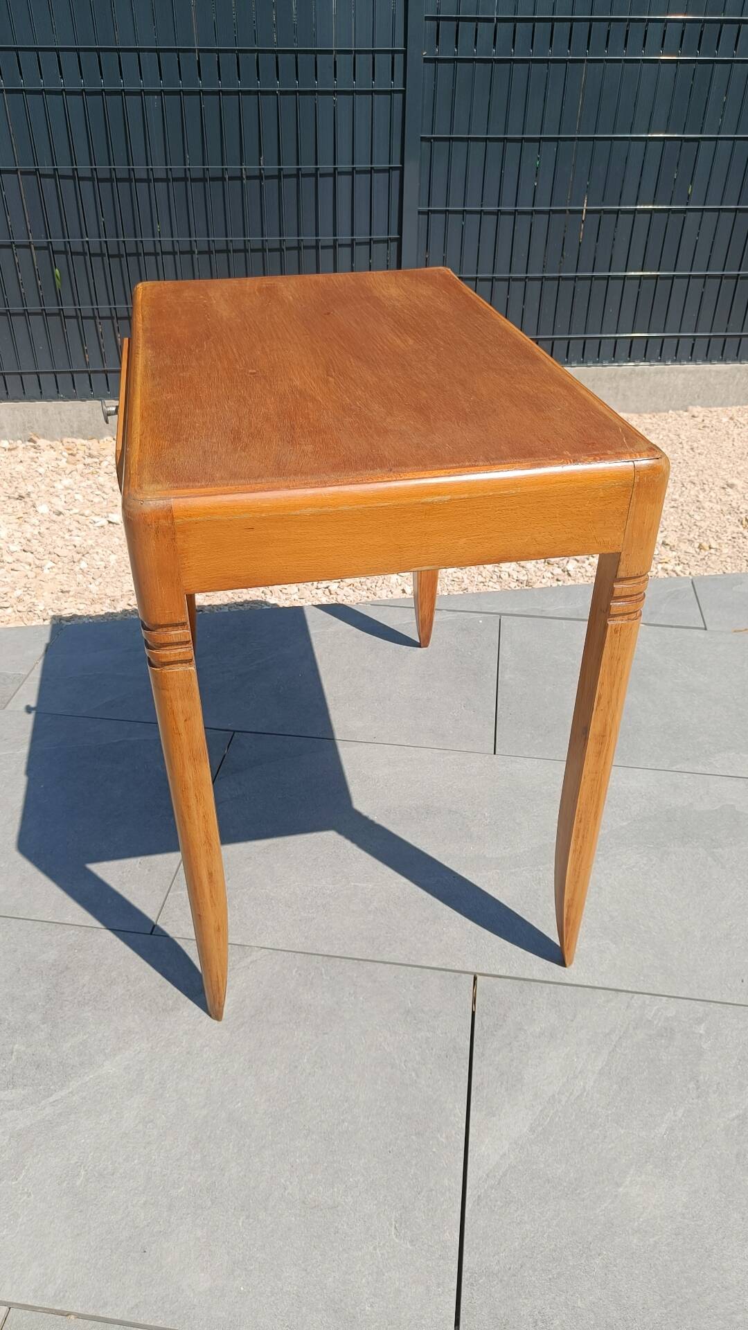 Vintage Scandinavian-style wooden table with drawer, 1950s-60s.
