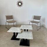 Italian design nesting marble coffee table set from the 70s vintage