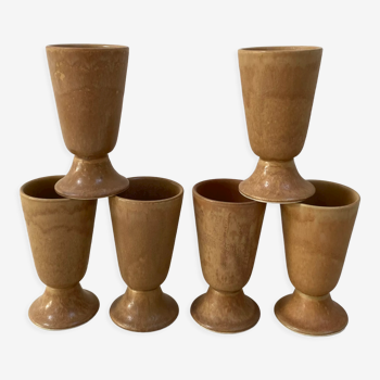 Set of 6 mazagrans stoneware cups