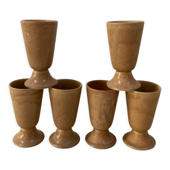 Set of 6 mazagrans stoneware cups
