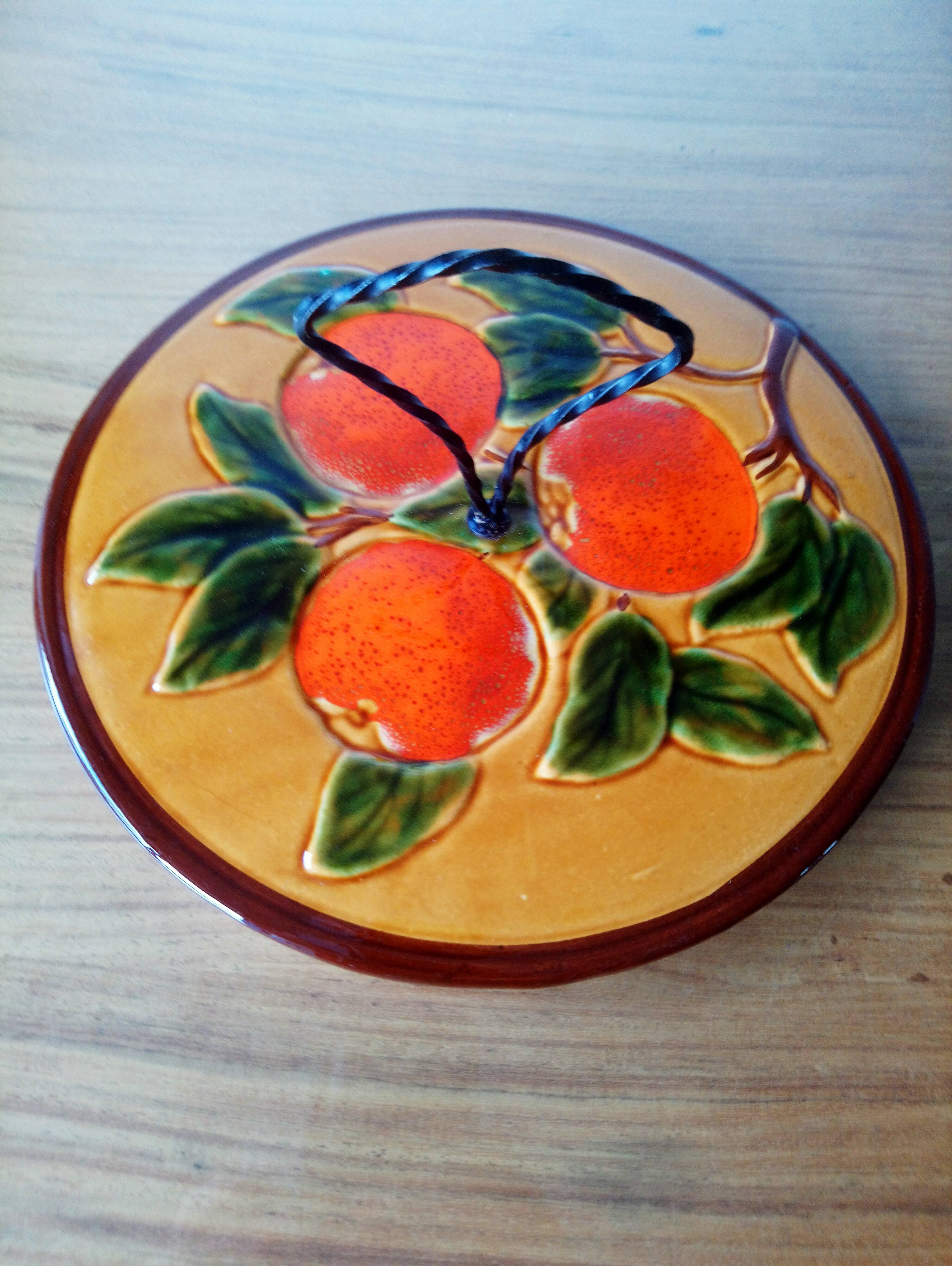 Vallauris cheese tray orange theme year 1970