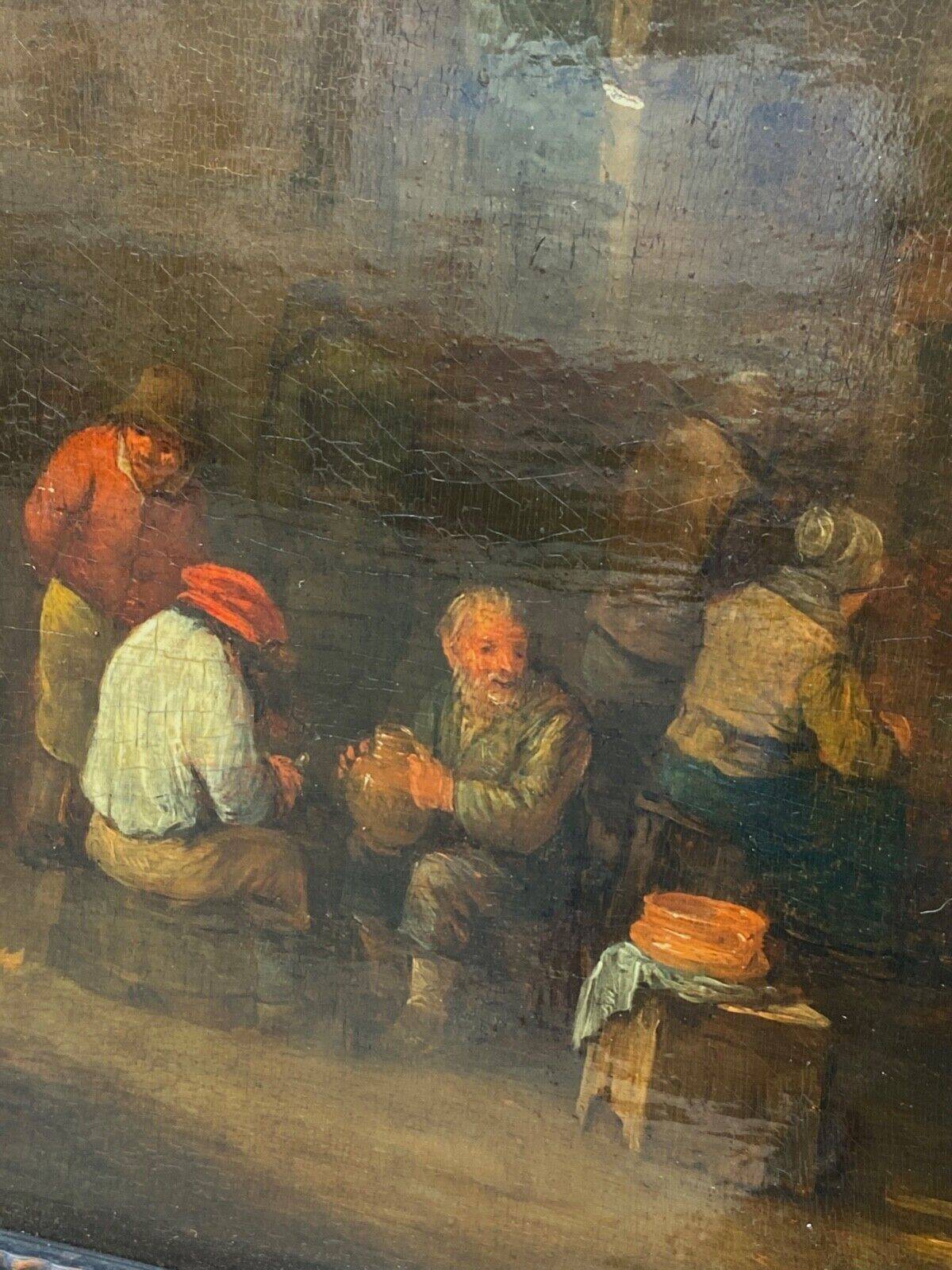 Oil on panel Dutch interior scene Flemish school 19th century