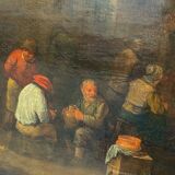 Oil on panel Dutch interior scene Flemish school 19th century