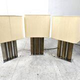 Brass and chrome table lamps, 1970s - set of 3