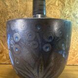 Primavera Art Deco vase, glazed stoneware with blue bird decoration by Marguerite Lehm.