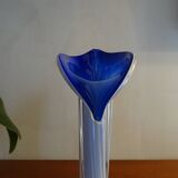 Murano glass vase twisted flower neck