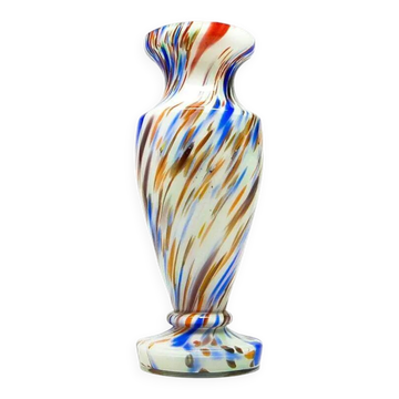 Vase Art Déco, verre éclaboussé, Bohême, Tchécoslovaquie, années 1950