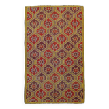 5x8 Burgundy & Yellow Vintage Kilim Rug, 160x258Cm