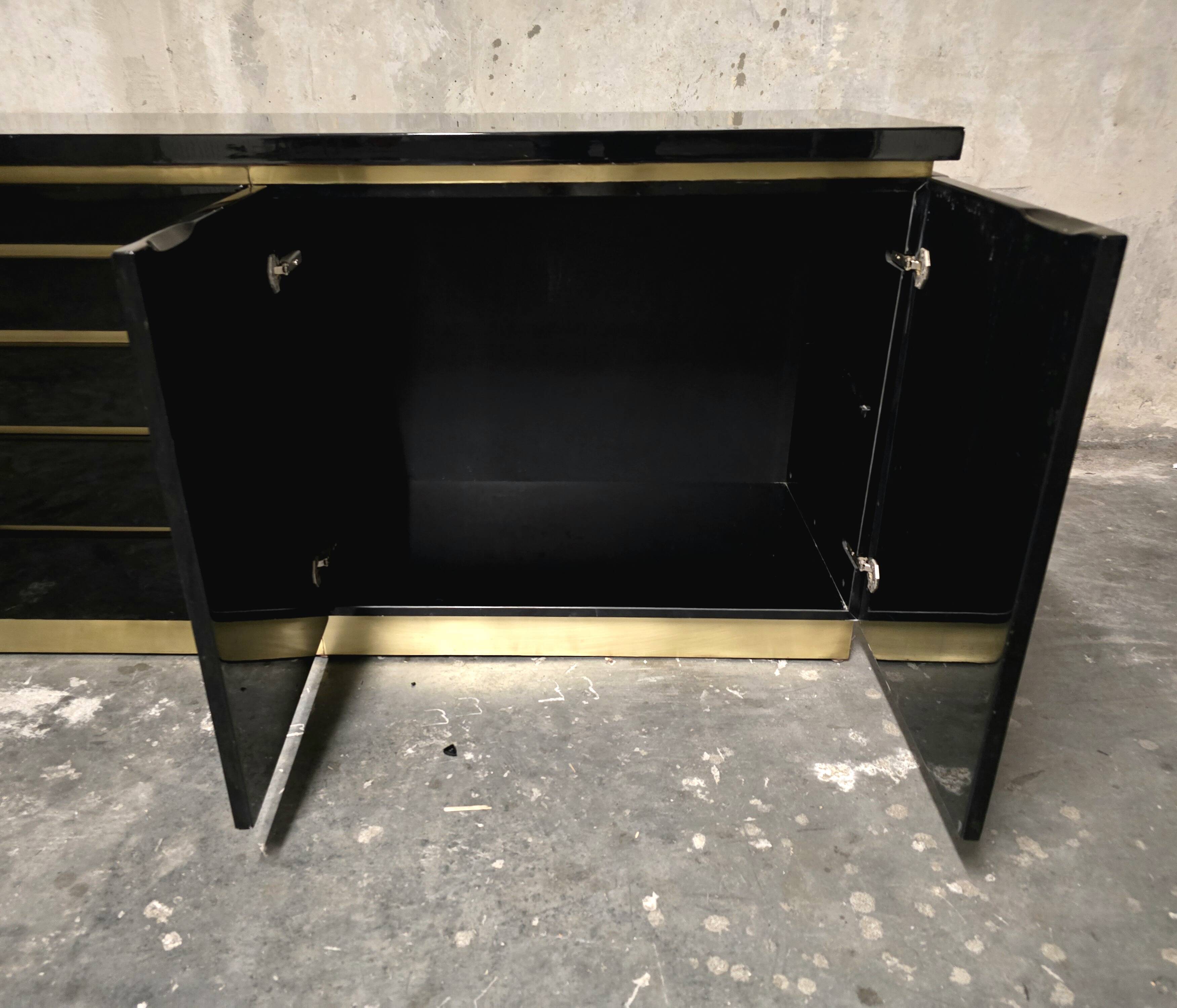 Jean-Claude Mahey for Maison Romeo Paris — Sideboard in black lacquer and milk.