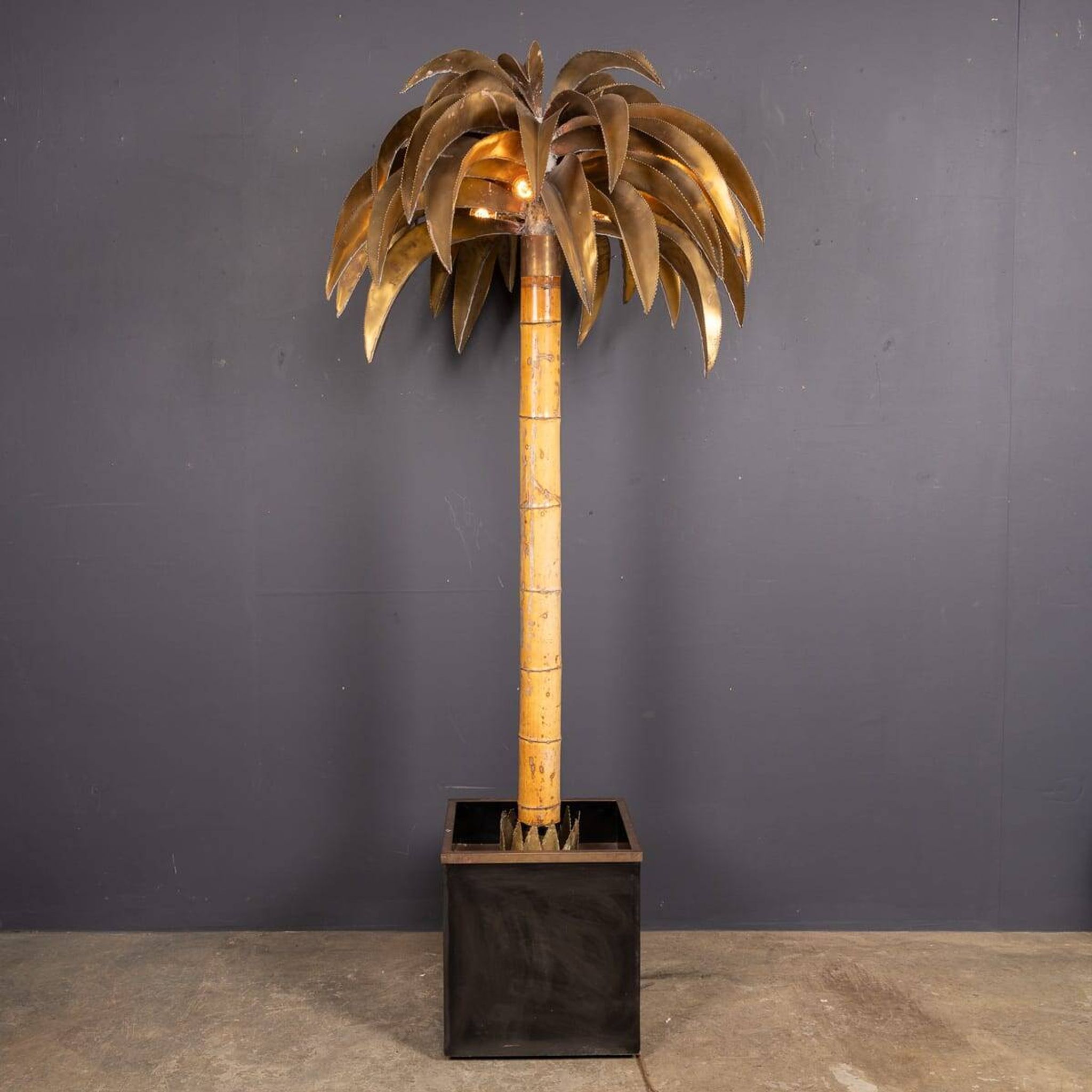 20thC French Palm Tree Floor Lamp, Christian Techoueyres For Maison Jansen