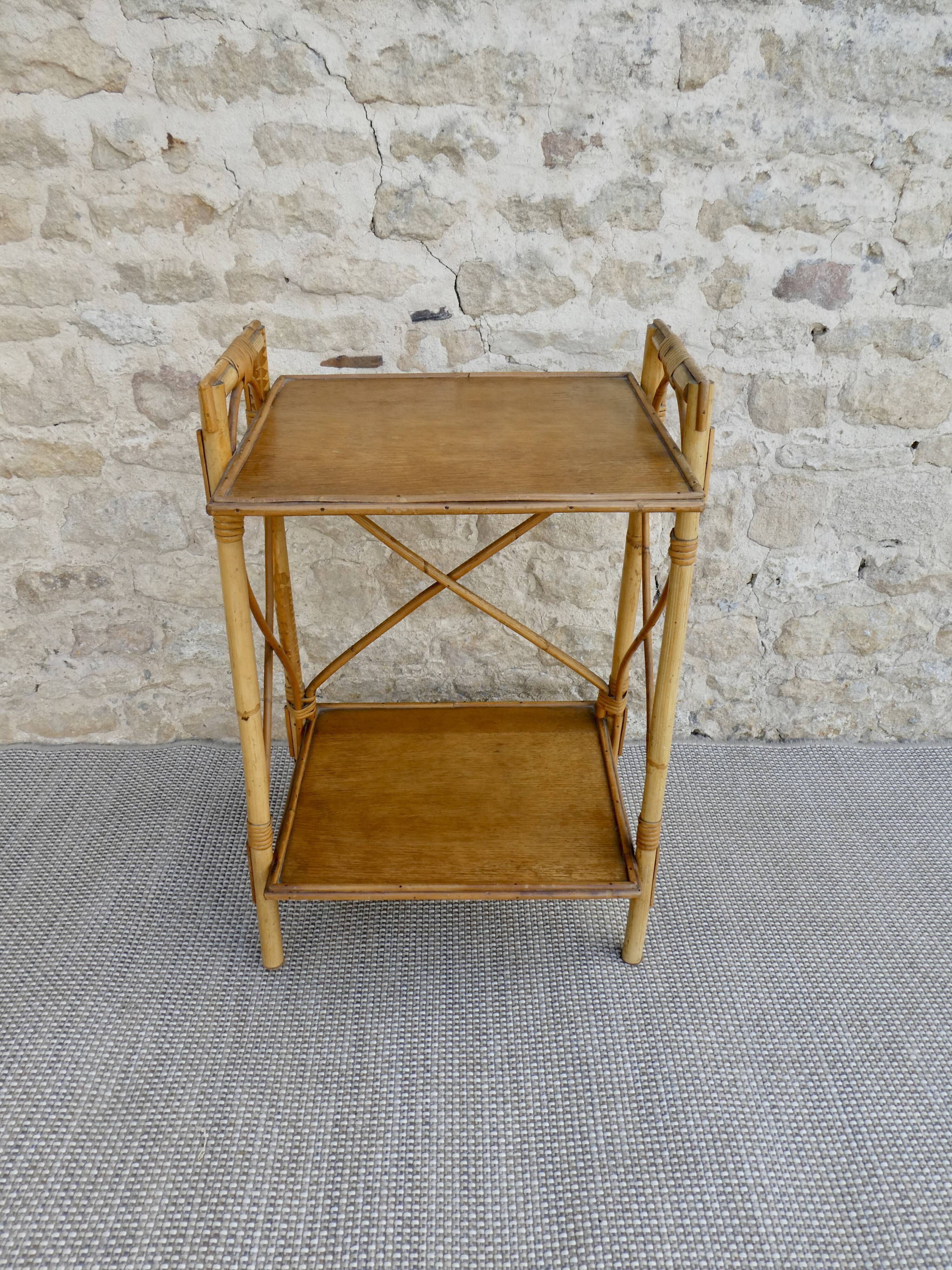 Rattan bedside table, 60s