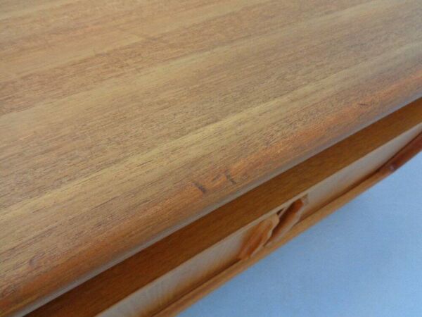 Small Teak Tambour Media Sideboard from Dyrlund, 1970s