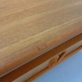 Small Teak Tambour Media Sideboard from Dyrlund, 1970s