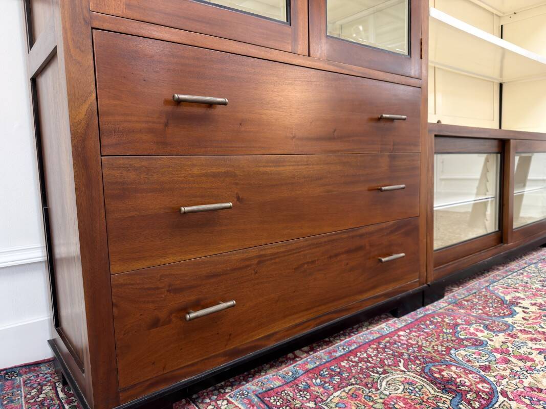 Large Classic English Art Deco Bookcase Library Cabinet