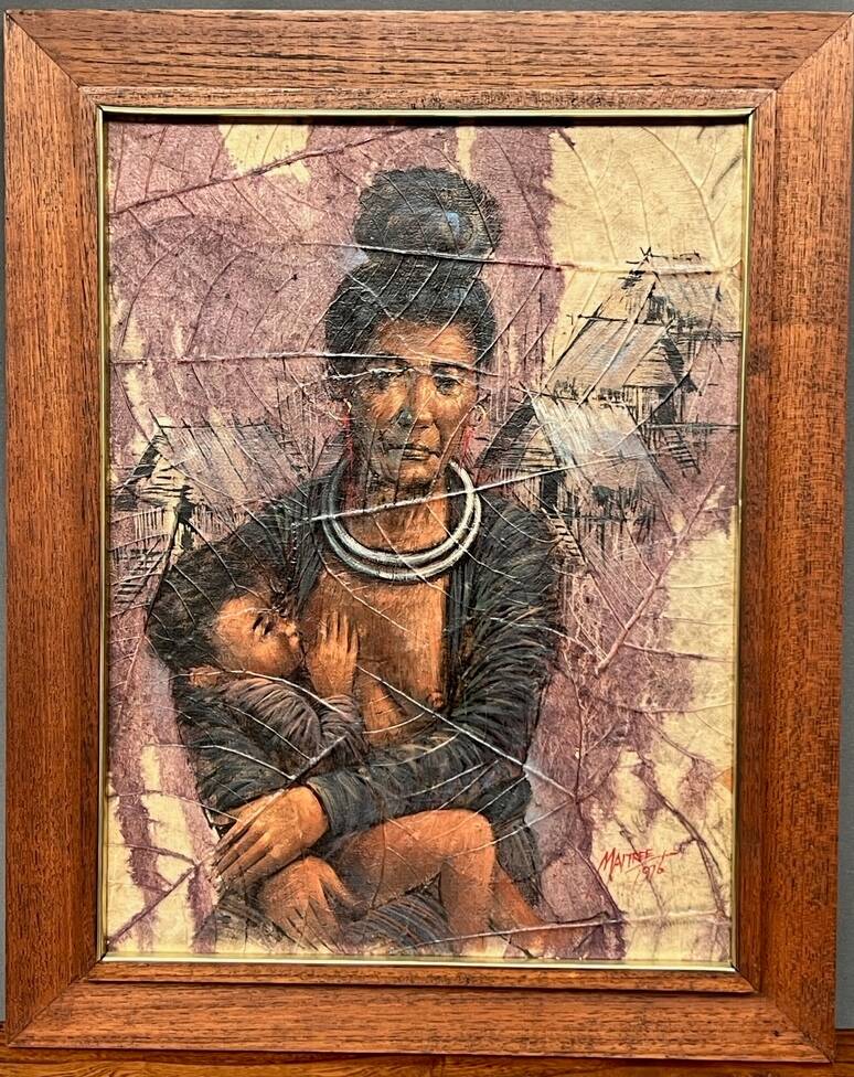 Maitree Siriboon “Mother and Child”. Oil painting.