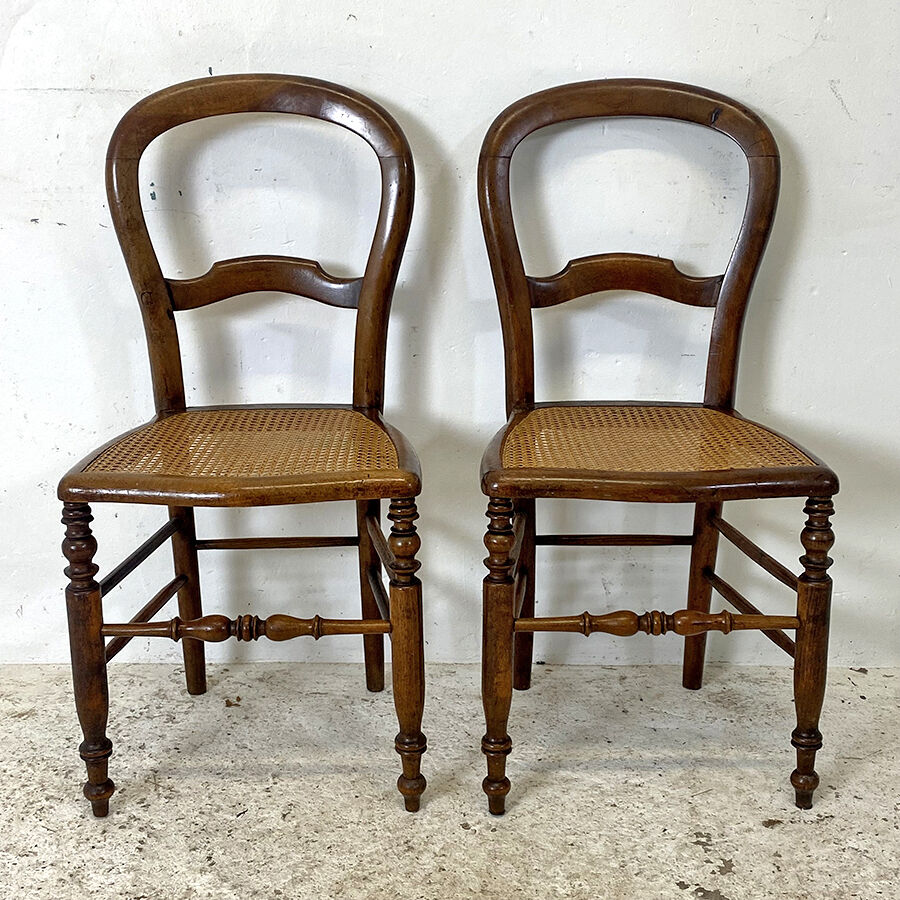 Pair of Louis Philippe canned chairs