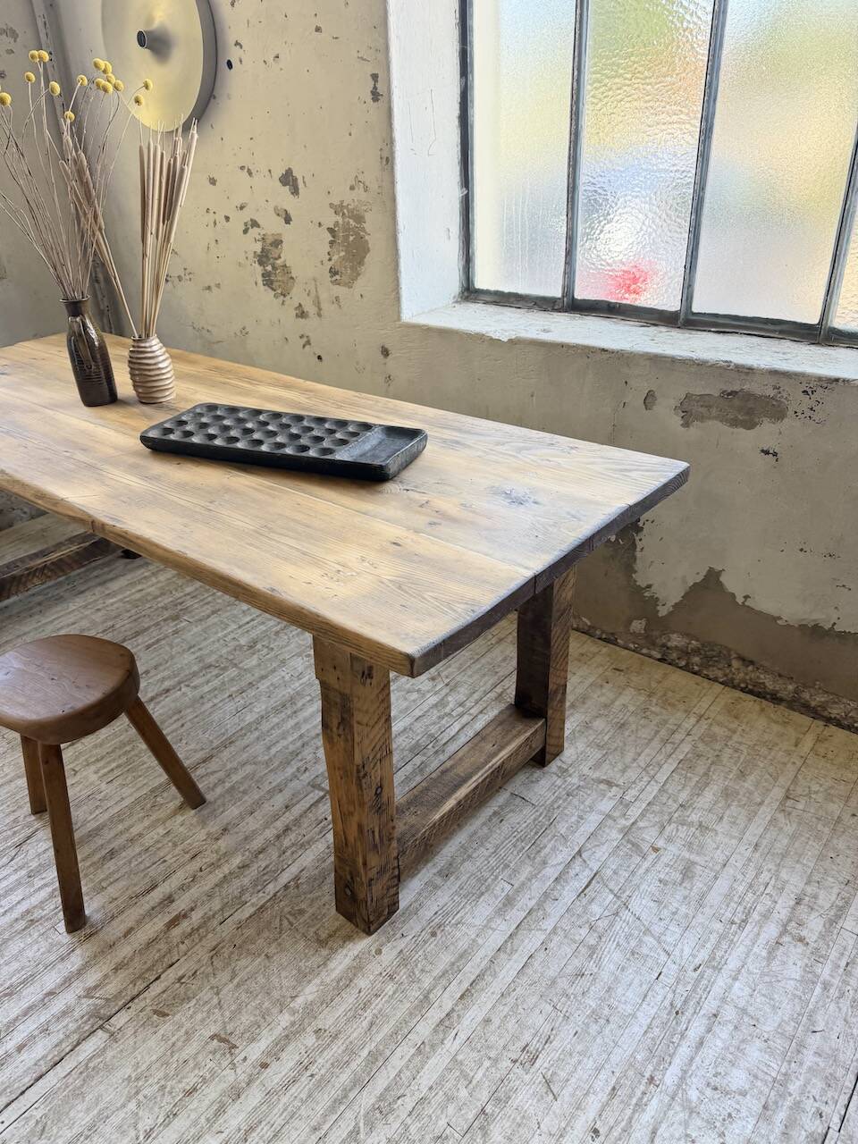 1950s pine farmhouse table 220cm