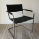 Black leather armchair Matteo Grassi