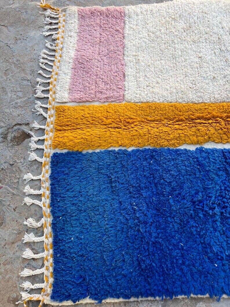 Handmade pure wool rug, size 100 x 200 cm