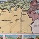 Old poster map of Algeria, Tunisia, Morocco - 1930
