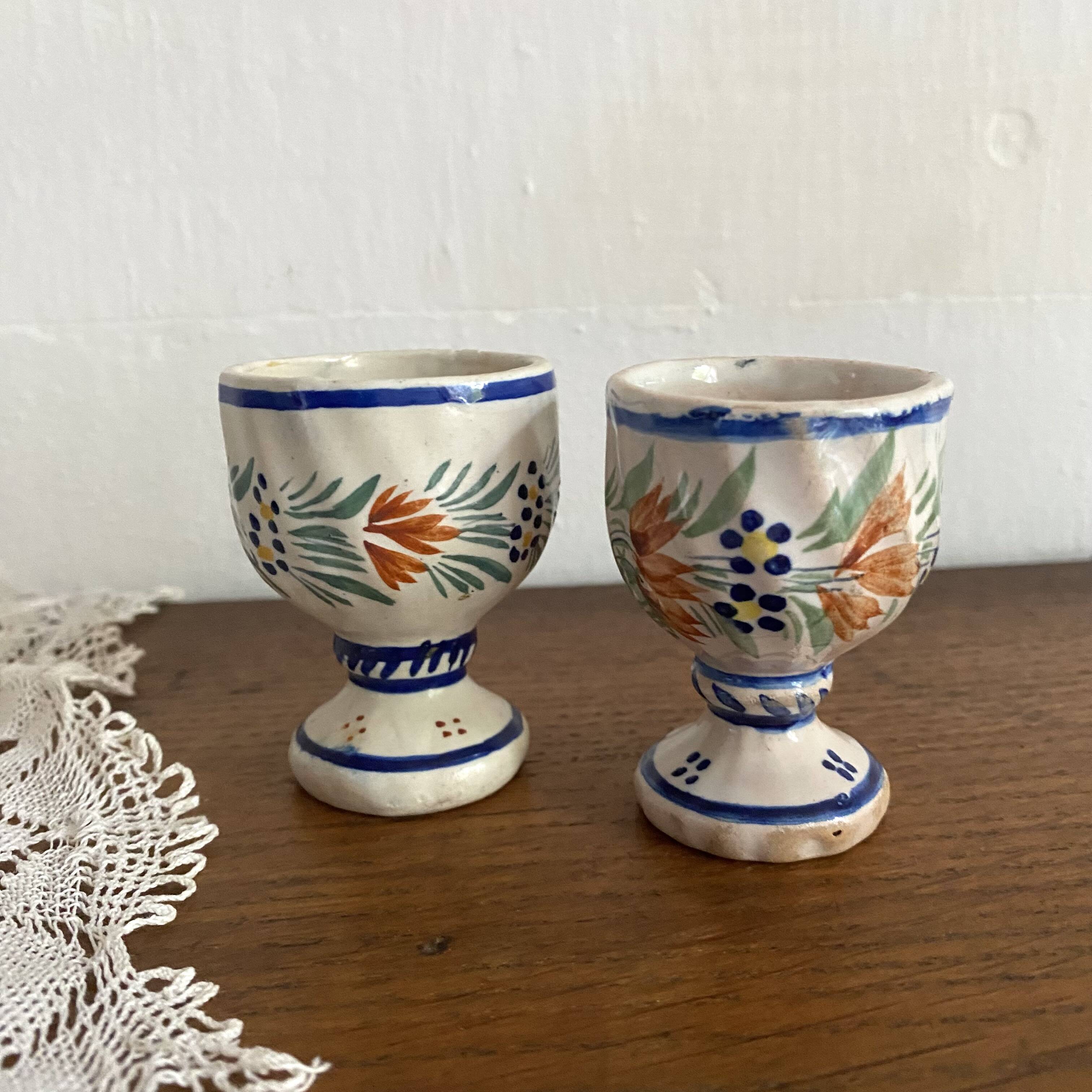 Old Quimper Henriot egg cups