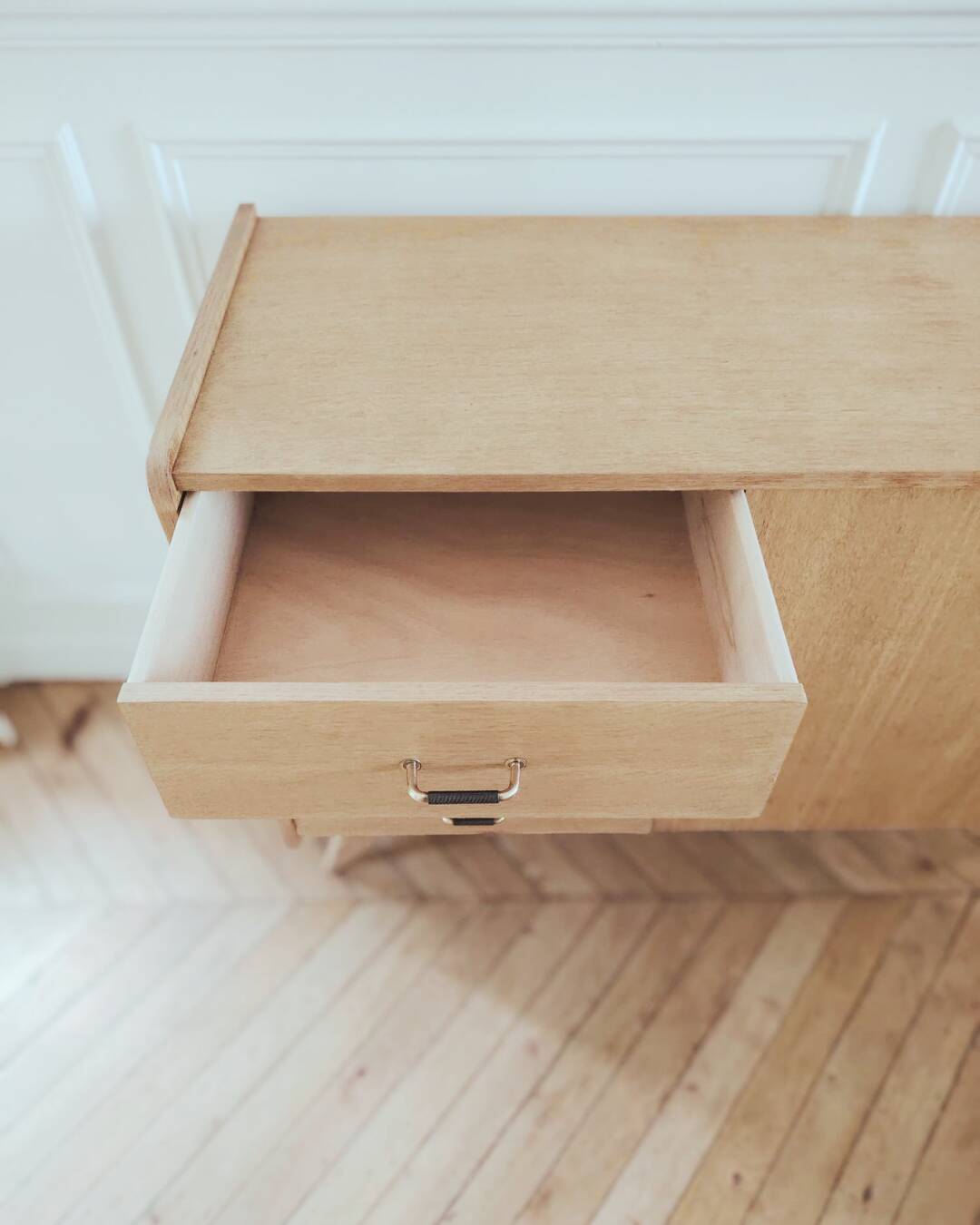 Small renovated vintage sideboard, Scandinavian style, 1950s-60s.