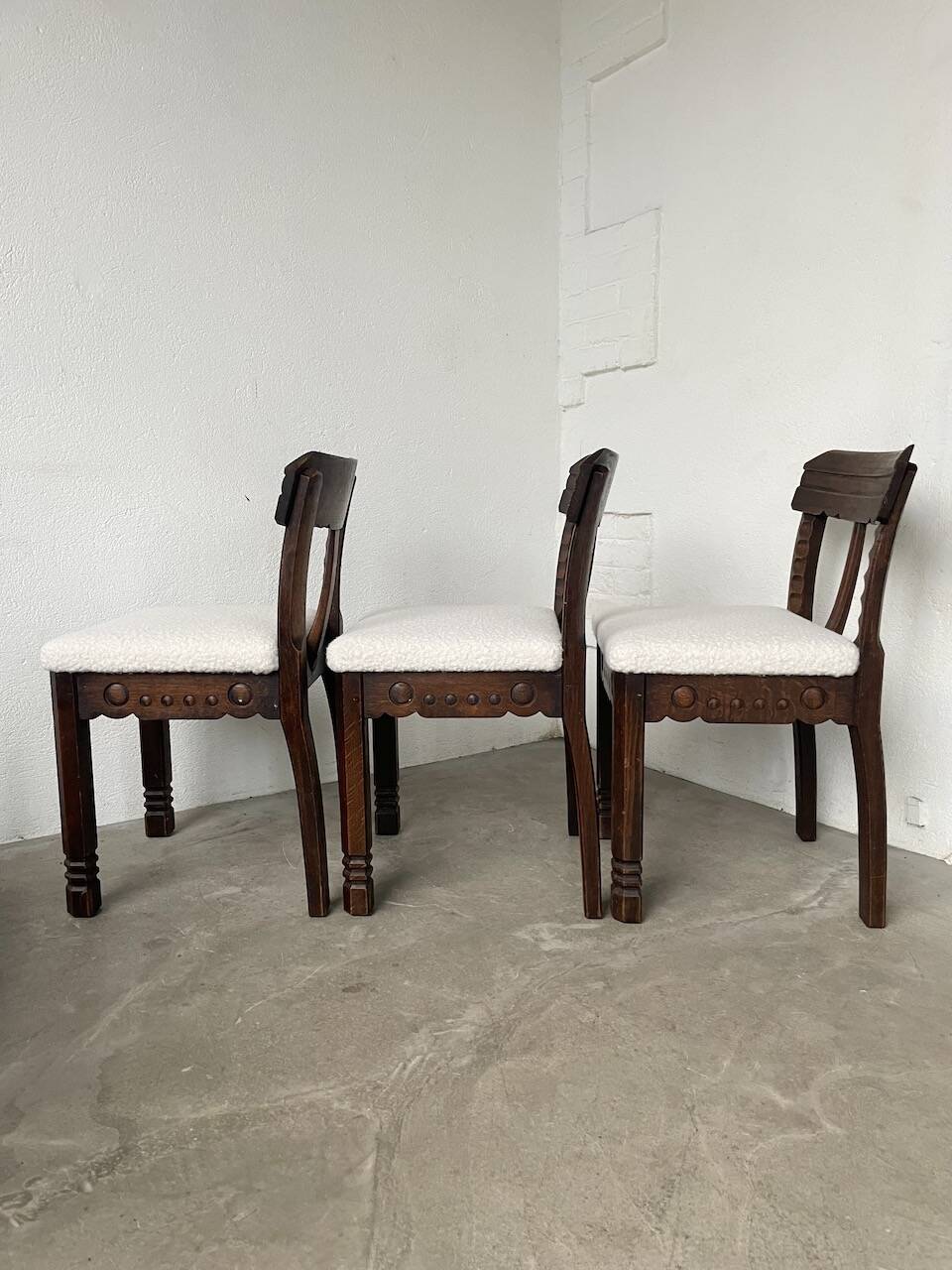 Set of 6 brutalist chairs from the 1940s