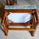 Dressing table and its bamboo and rattan seat Roche Bobois Maugrion vintage 1970-80