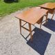 50s feet compass desk in blond beech and formica 3 drawers