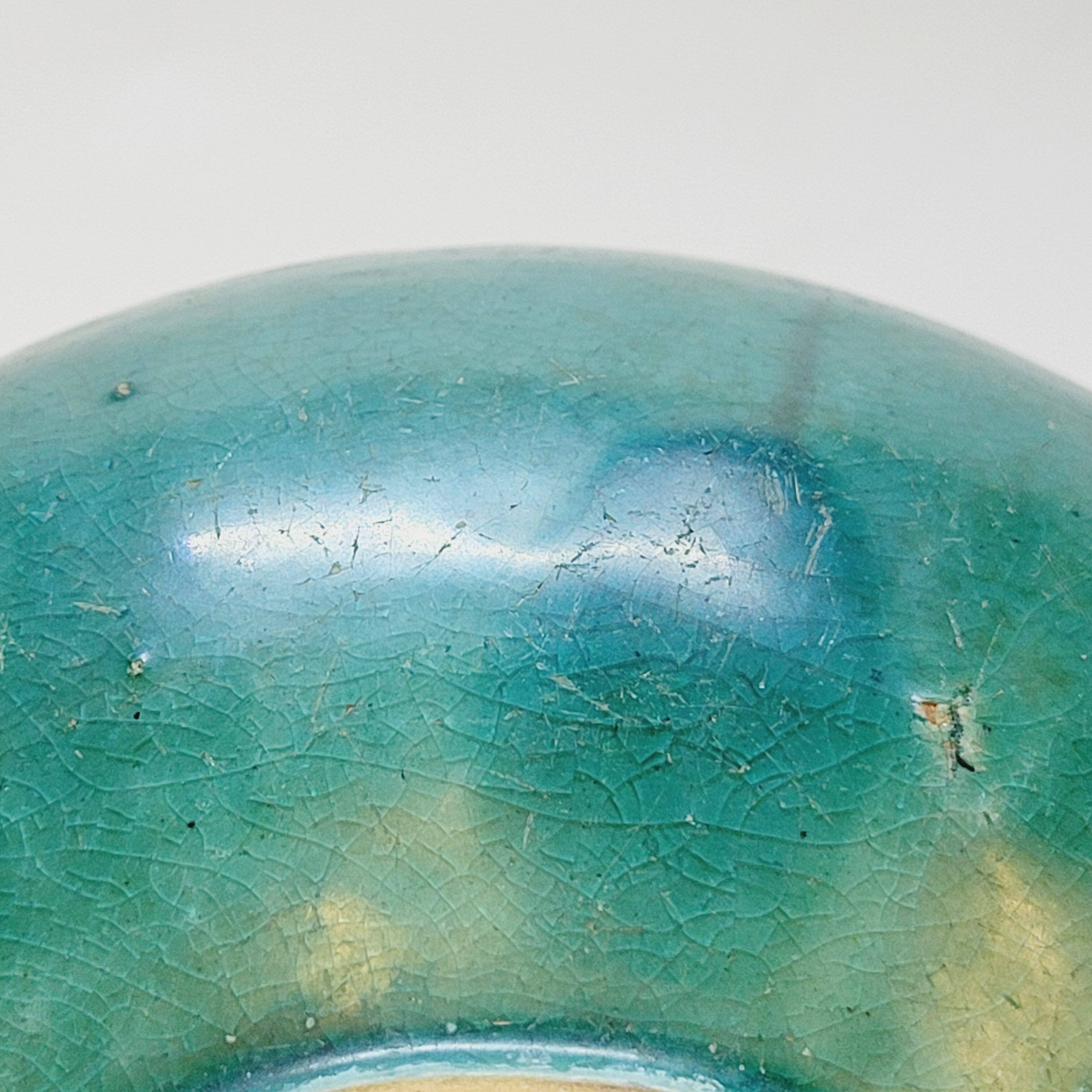 Antique Chinese Ginger Pot 1900 Green Blue Turquoise Enameled Ceramic