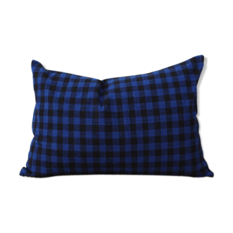 Housse de coussin tissu ancien indigo