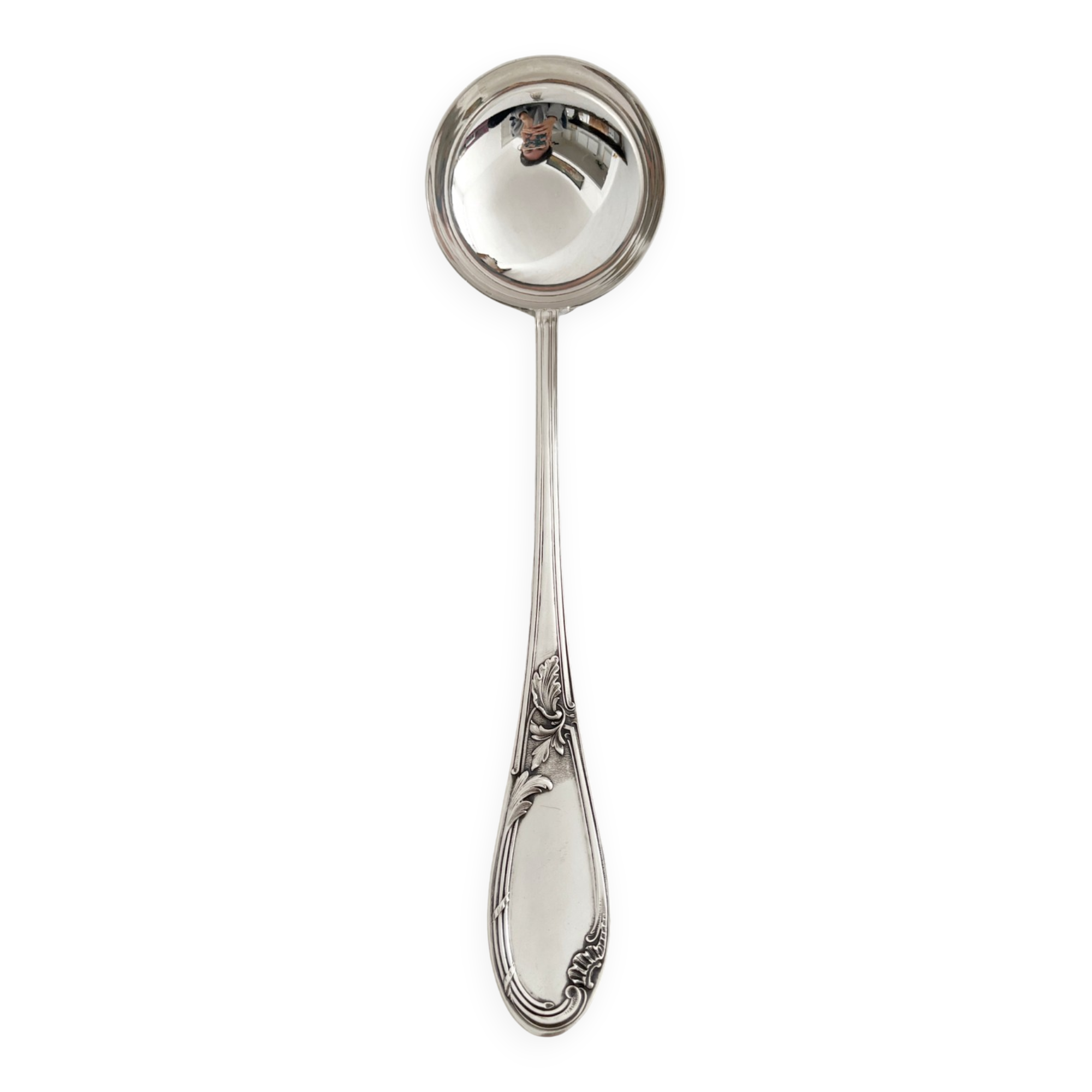 Antique Apollo silver metal ladle